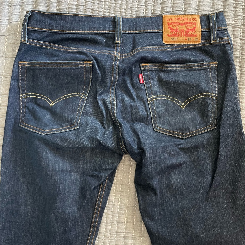 Levi's Men's Dark Indigo 513 Slim Straight Jeans 31x32